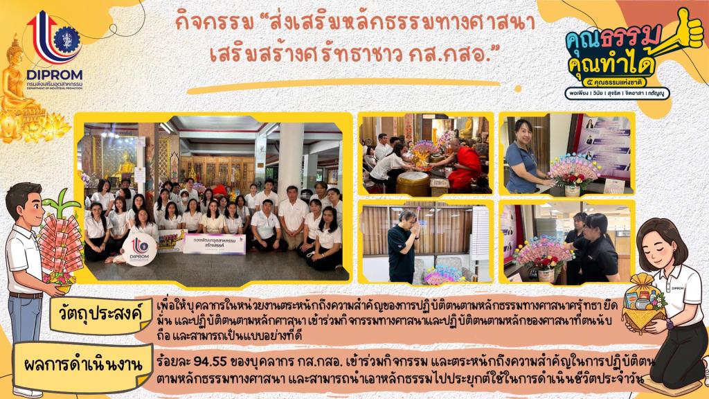 กส.กสอ. เผยแพร่องค์ความรู้ การส่งเสริมคุณธรรมจริยธรรมประจำหน่วยงาน ประจำปีงบประมาณ พ.ศ. 2569