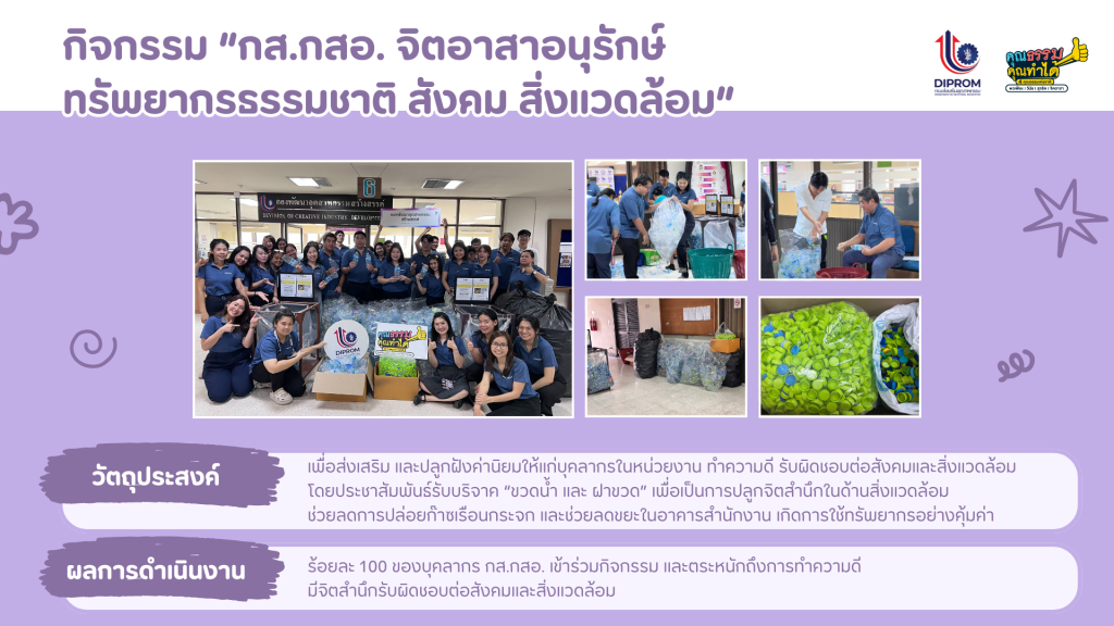 กิจกรรม “กส.กสอ. เผยแพร่องค์ความรู้  การส่งเสริมคุณธรรมจริยธรรมประจำหน่วยงาน”