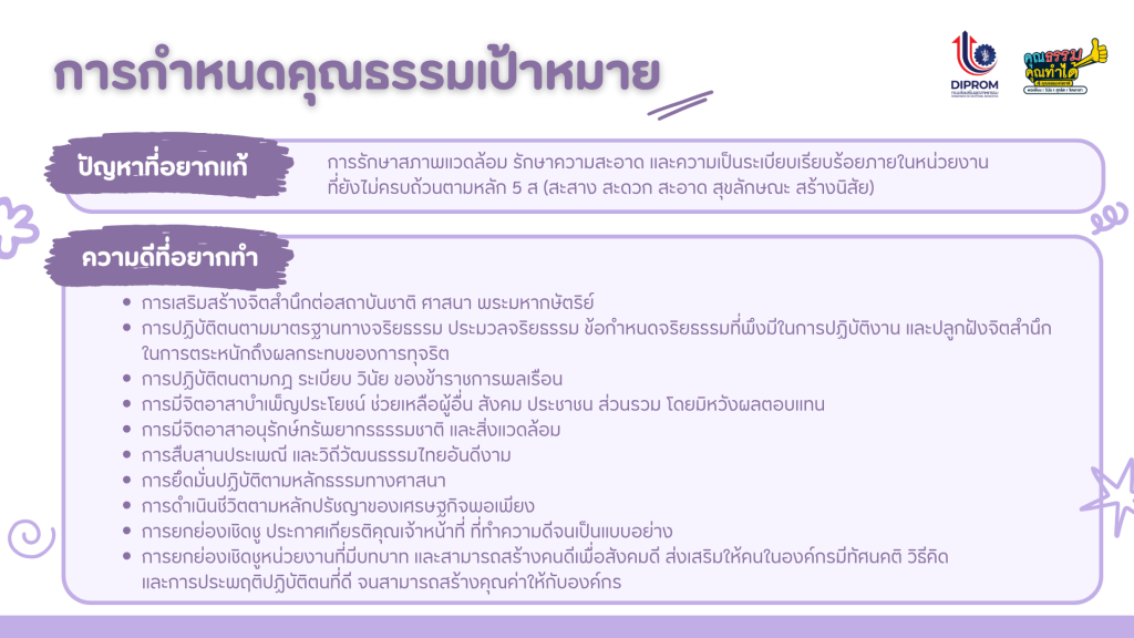 กิจกรรม “กส.กสอ. เผยแพร่องค์ความรู้  การส่งเสริมคุณธรรมจริยธรรมประจำหน่วยงาน”